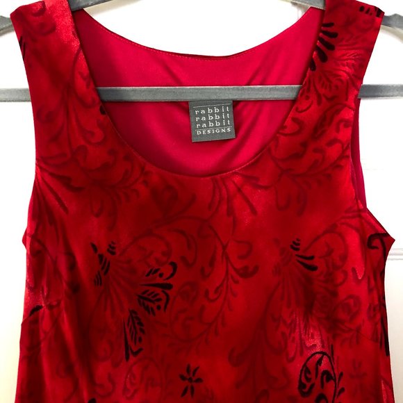 Rabbit Design Red, Long, Dress - Picture 4 of 7